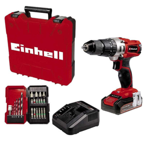 Perceuse à percussion Einhell 4514220 18 V + 22 accessoires HT