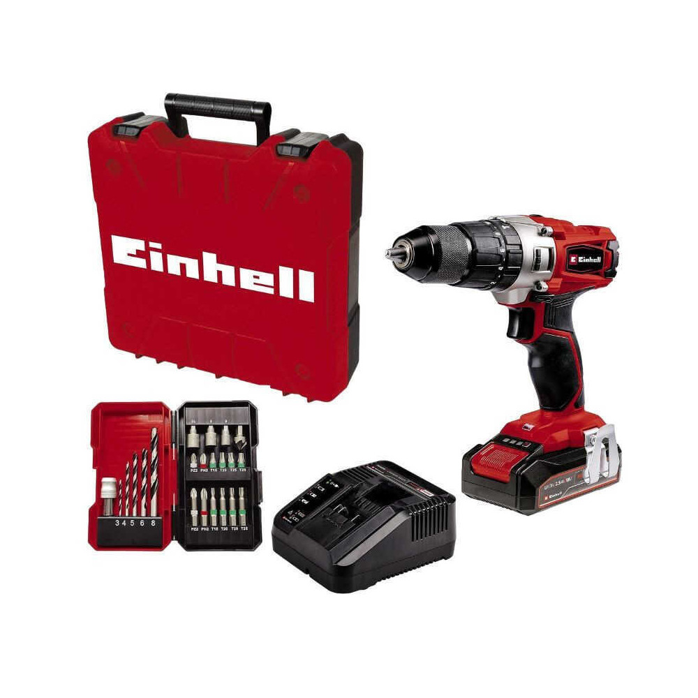 Perceuse à percussion Einhell 4514220 18 V + 22 accessoires HT