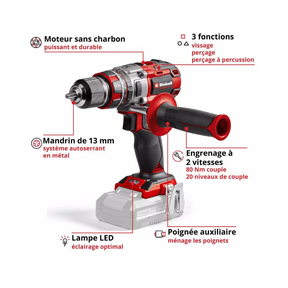 Perceuse à percussion Einhell TP-CD 18/80 Li-i BL - Solo