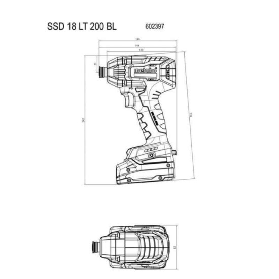 Visseuse à chocs Metabo SSD 18 LT 200 BL