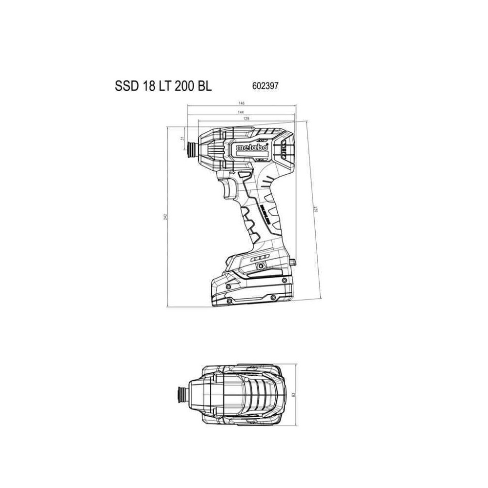 Visseuse à chocs Metabo SSD 18 LT 200 BL