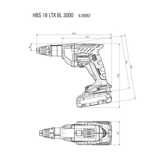Visseuse à placo sans fil hbs 18 ltx bl 3000 Metabo 620062540