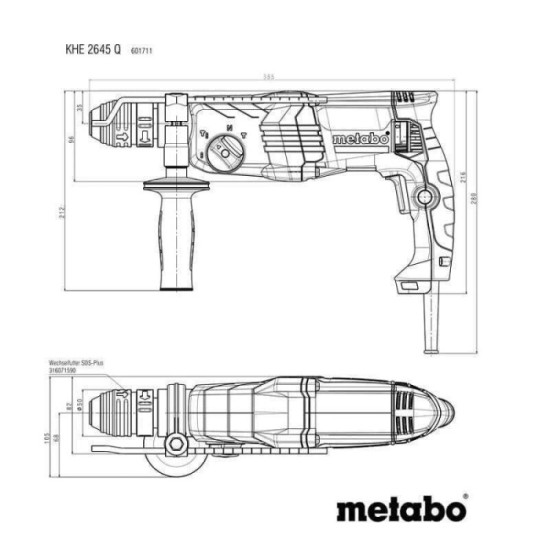 Marteau combiné Metabo KHE 2645 Q