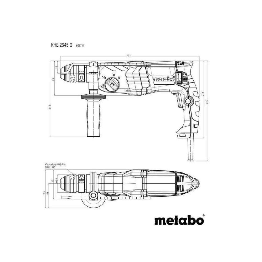 Marteau combiné Metabo KHE 2645 Q
