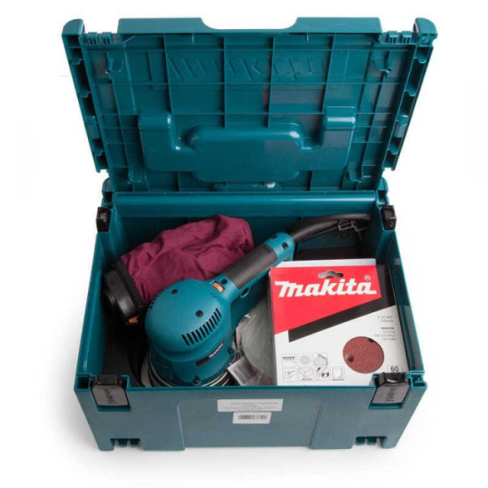 Ponceuse excentrique Makita BO6030JX1 + 51 abrasifs