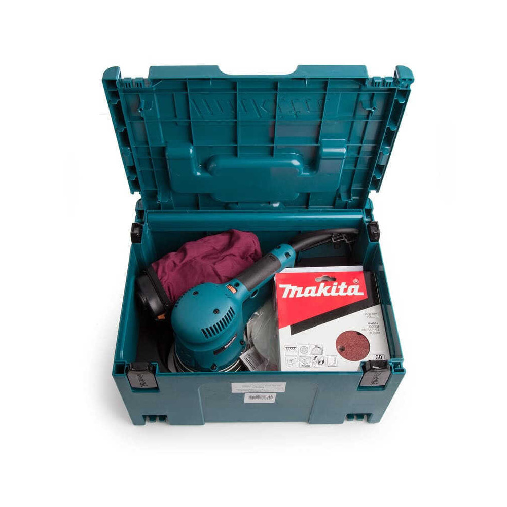Ponceuse excentrique Makita BO6030JX1 + 51 abrasifs