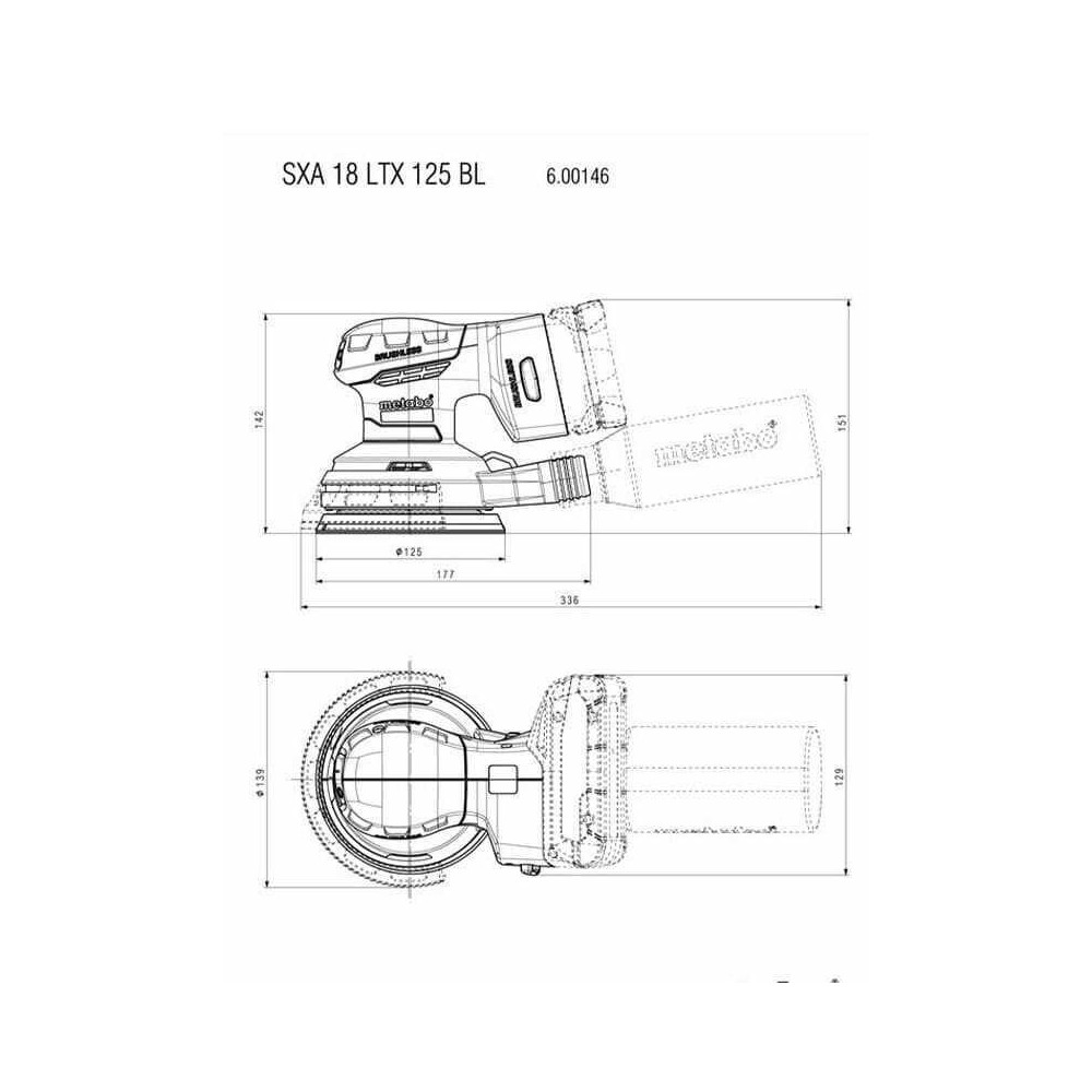 Ponceuse excentrique Metabo SXA 18 LTX 125 BL