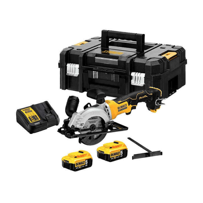 Scie circulaire DeWalt DCS571P2 18V XR 115 mm 2 x 5,0 Ah