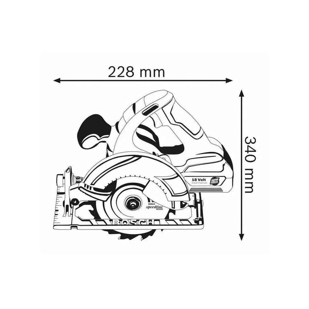 Scie circulaire sans fil Bosch 060166H006 18V Ø165 mm