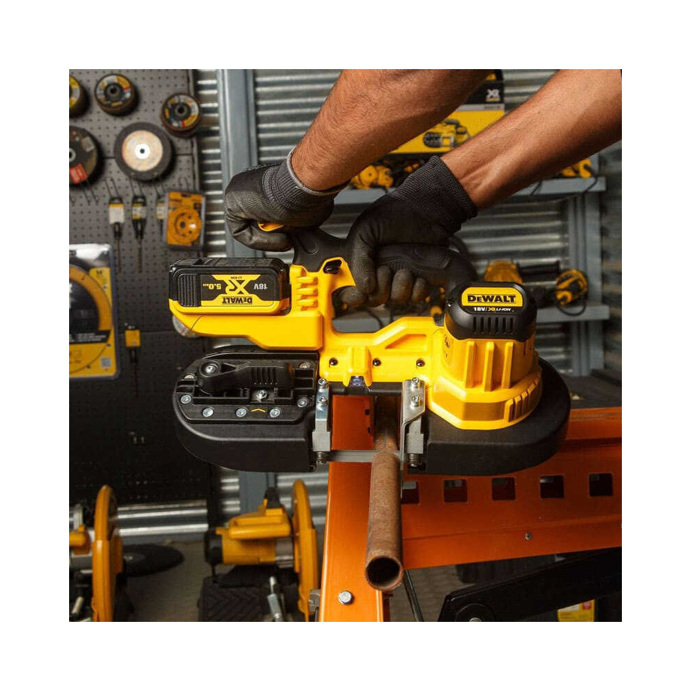 Scie à ruban DeWalt DCS371N-XJ 18V XR coupe acier 63,5 mm