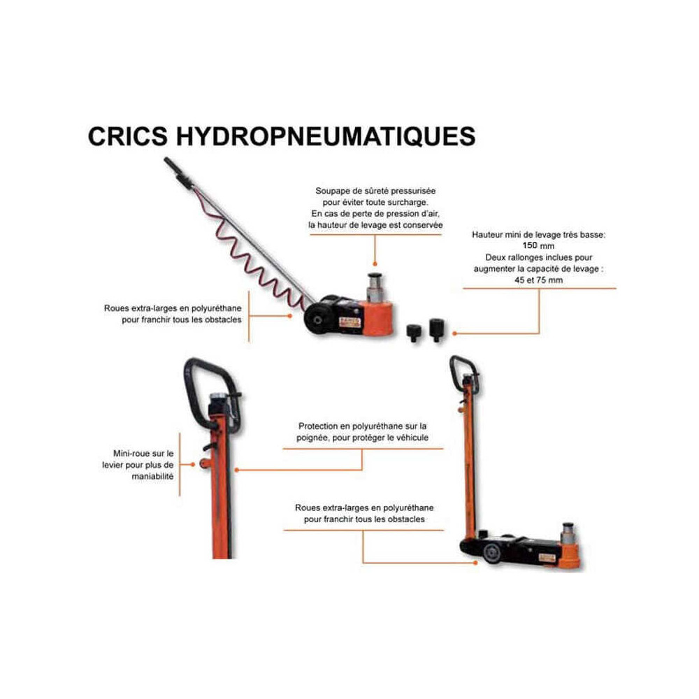 Cric Oléopneumatique 10T/20T/40T Bahco BH2402010