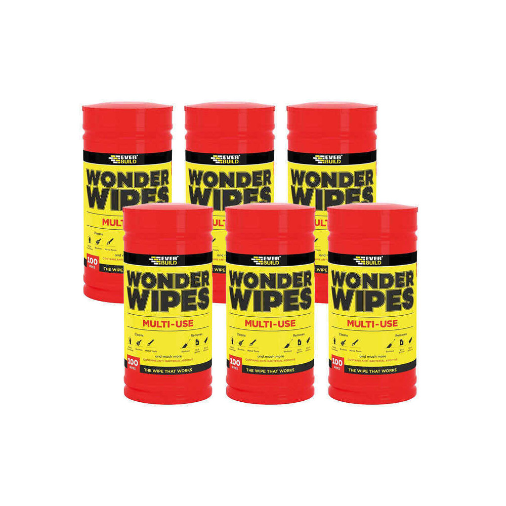 Lingettes Everbuild WIPE80X6 - 6 tubes de 100