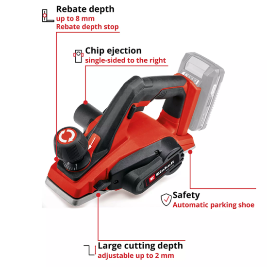 Rabot Einhell euse sans fil TE-PL 18/82 Li - Solo