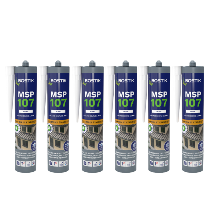 Mastic MS polymère Bostik MSP107-BLCx6 lot de 6