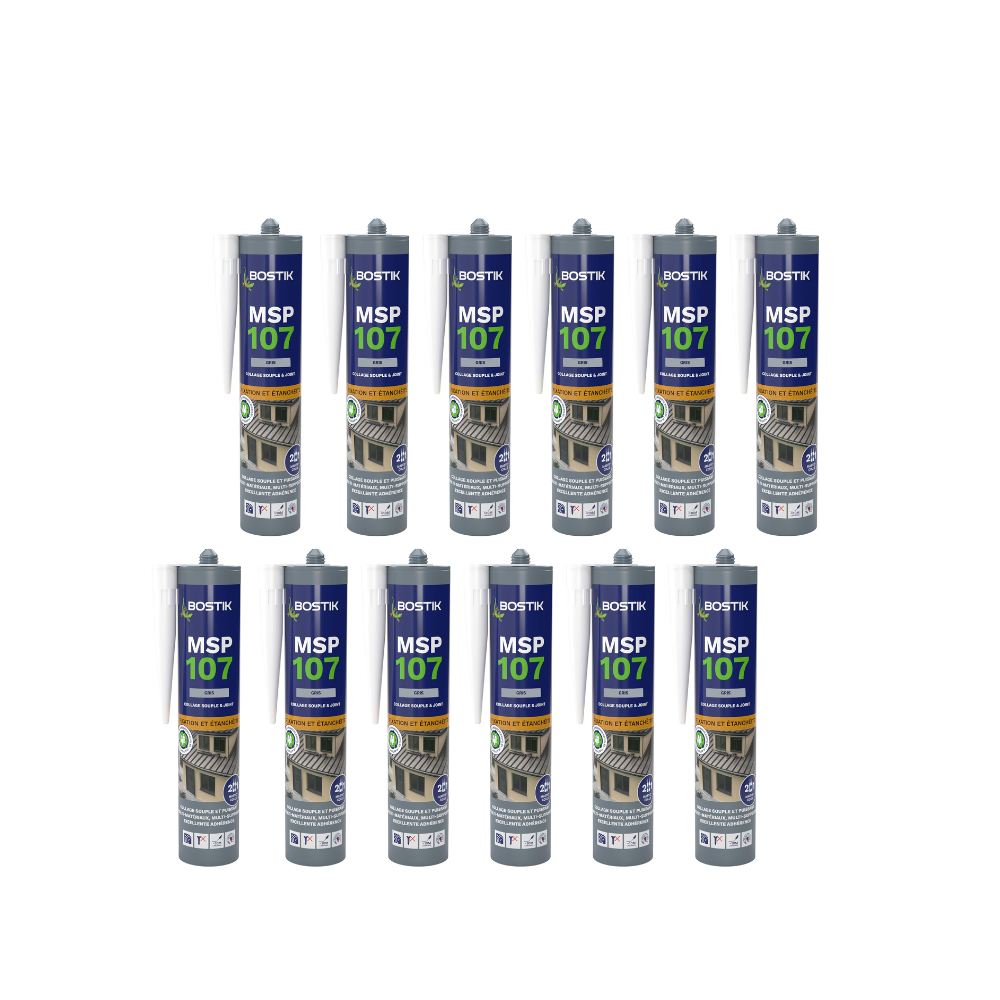 Mastic MS polymère Bostik MSP107-GRISx12 lot de 12