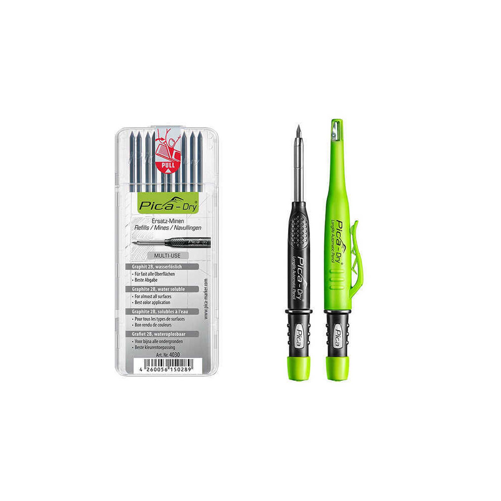 Crayon de chantier avec kit de 10 mines Pica 3030+4030