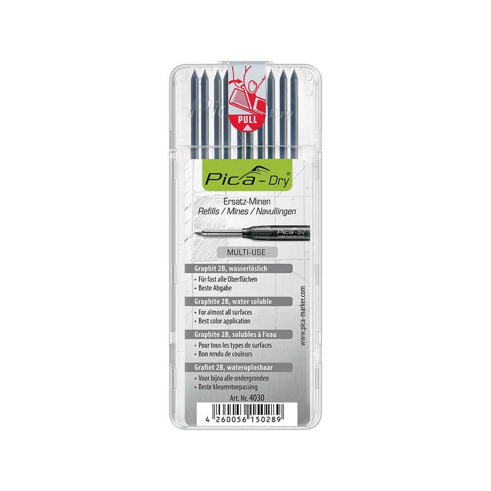 Crayon de chantier avec kit de 10 mines Pica 3030+4030