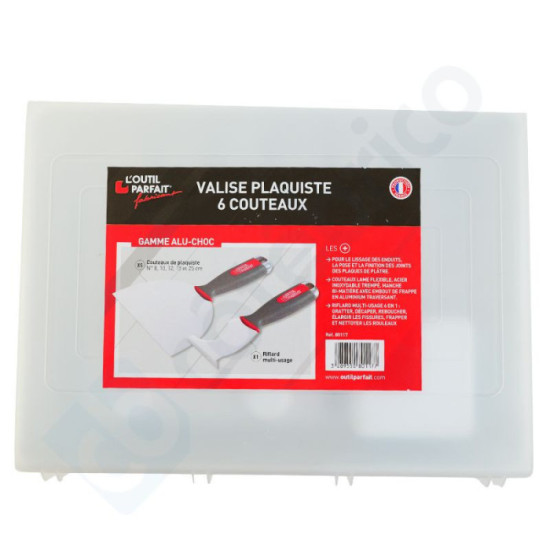 Valise plaquiste 6 couteaux Alu-Choc Outil Parfait 80117