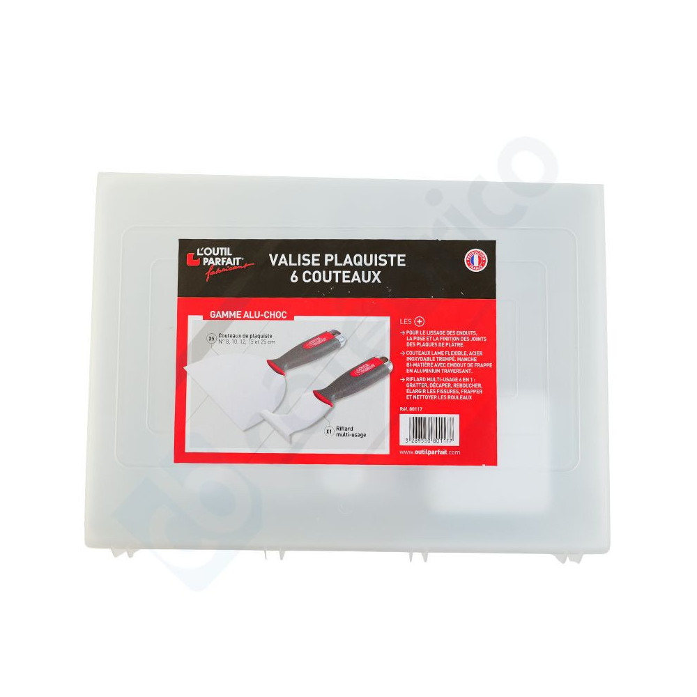 Valise plaquiste 6 couteaux Alu-Choc Outil Parfait 80117