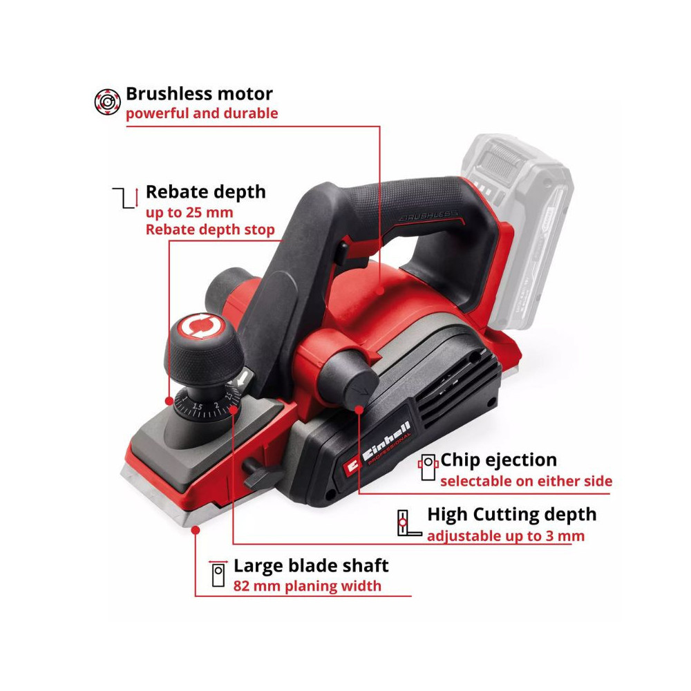 Rabot Einhell euse sans fil TP-PL 18/3 Li BL - Solo