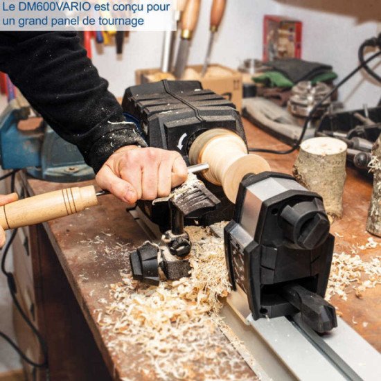 Tour à bois Scheppach DM600VARIO + coffret de gouges