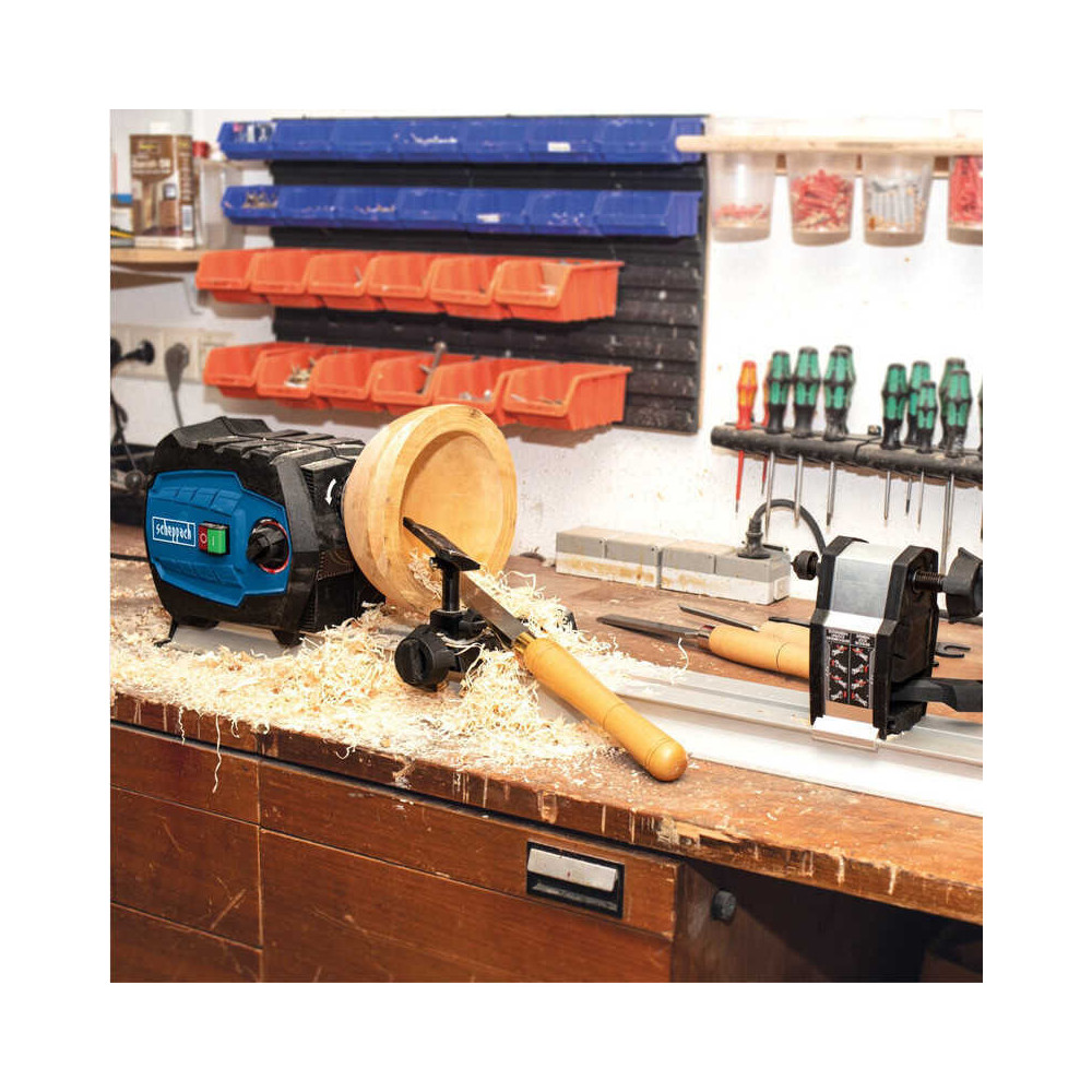 Tour à bois Scheppach DM600VARIO + coffret de gouges