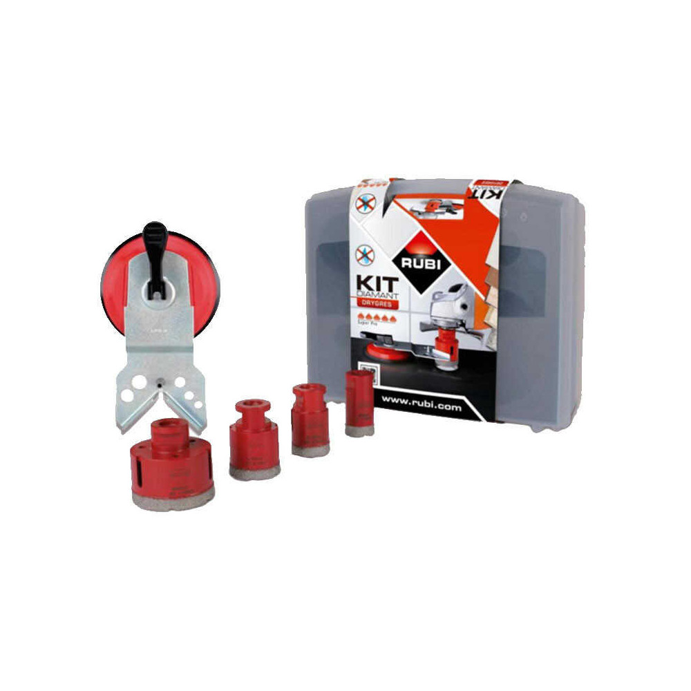 Kit 4 trépans diamant Rubi DRYGRES 50917 28 à 68 mm