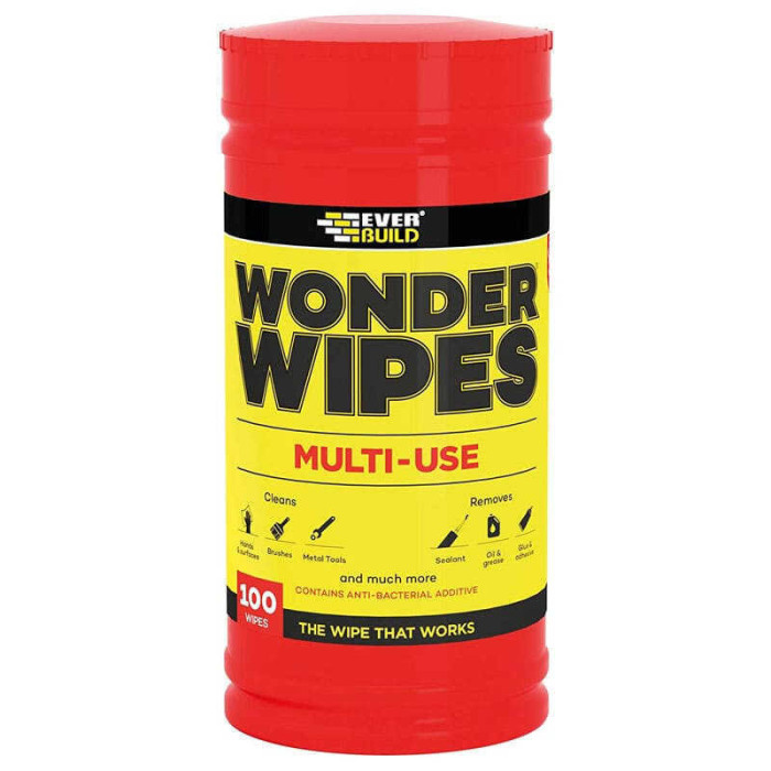 Lingettes nettoyantes Everbuild WIPE80 tube de 100