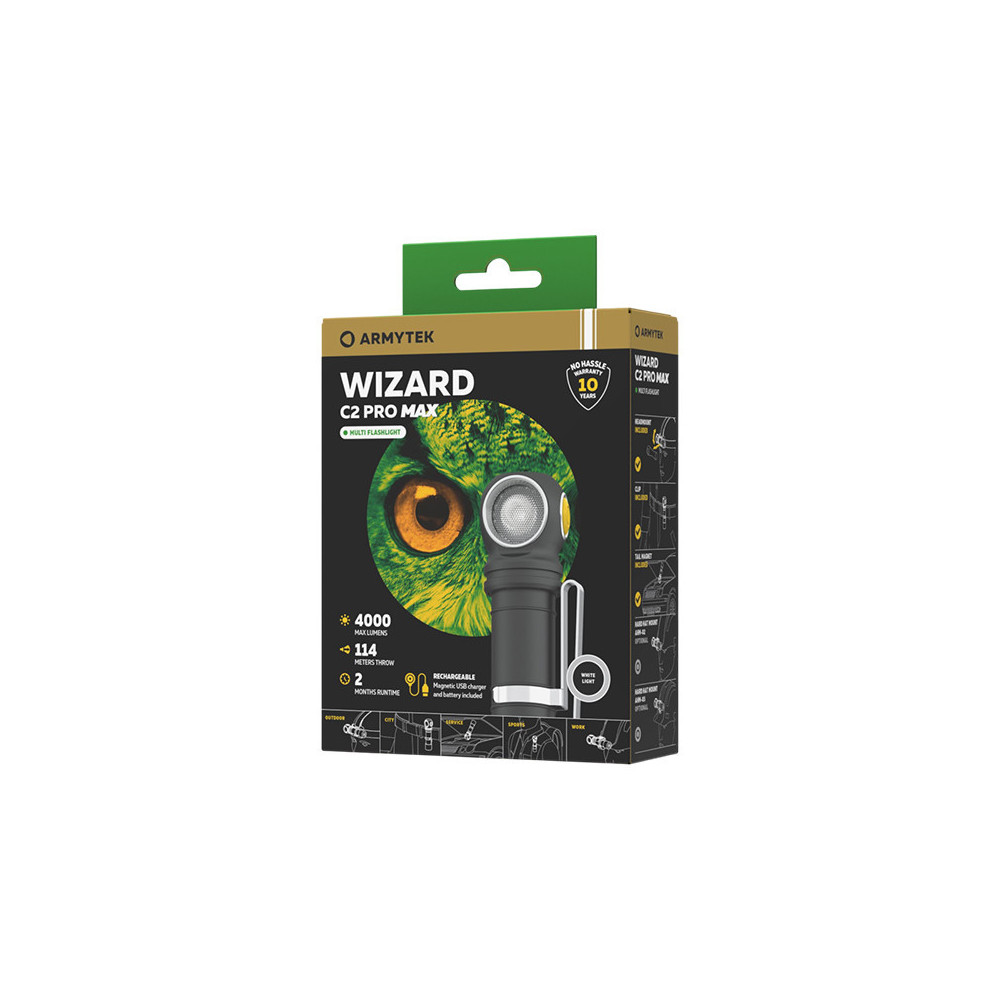Lampe frontale Armytek F06701C Wizard C2 Pro Max 4000 lm