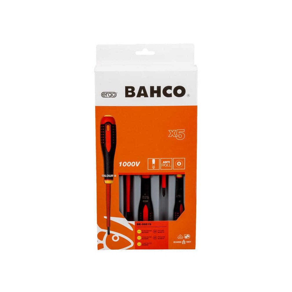 Jeu 5 tournevis isolés VDE ERGO Bahco BAHBE-9881S