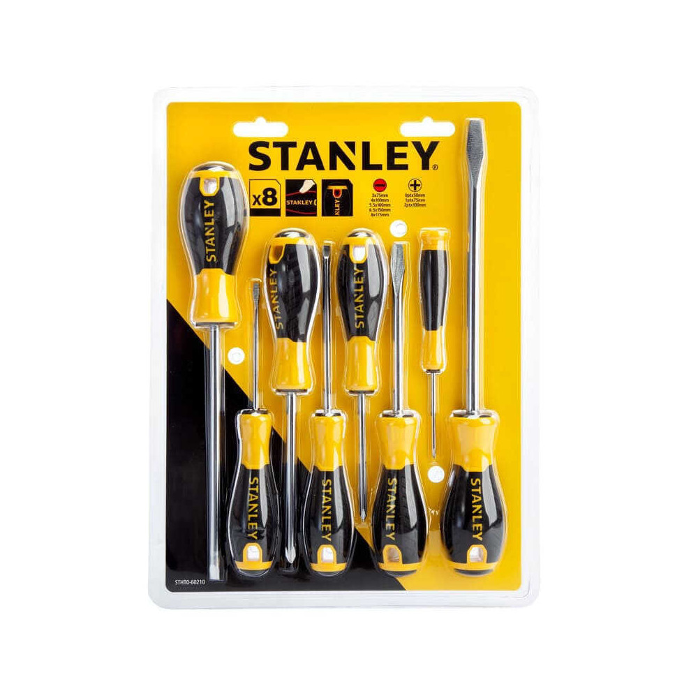Jeu de 8 tournevis plats et Phillips Stanley STHT0-60210