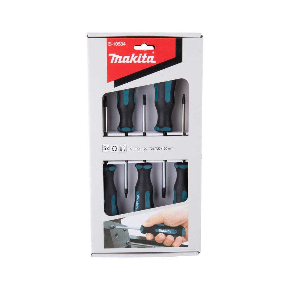 Jeu de 5 tournevis Torx Makita E-10534 T10 à T30