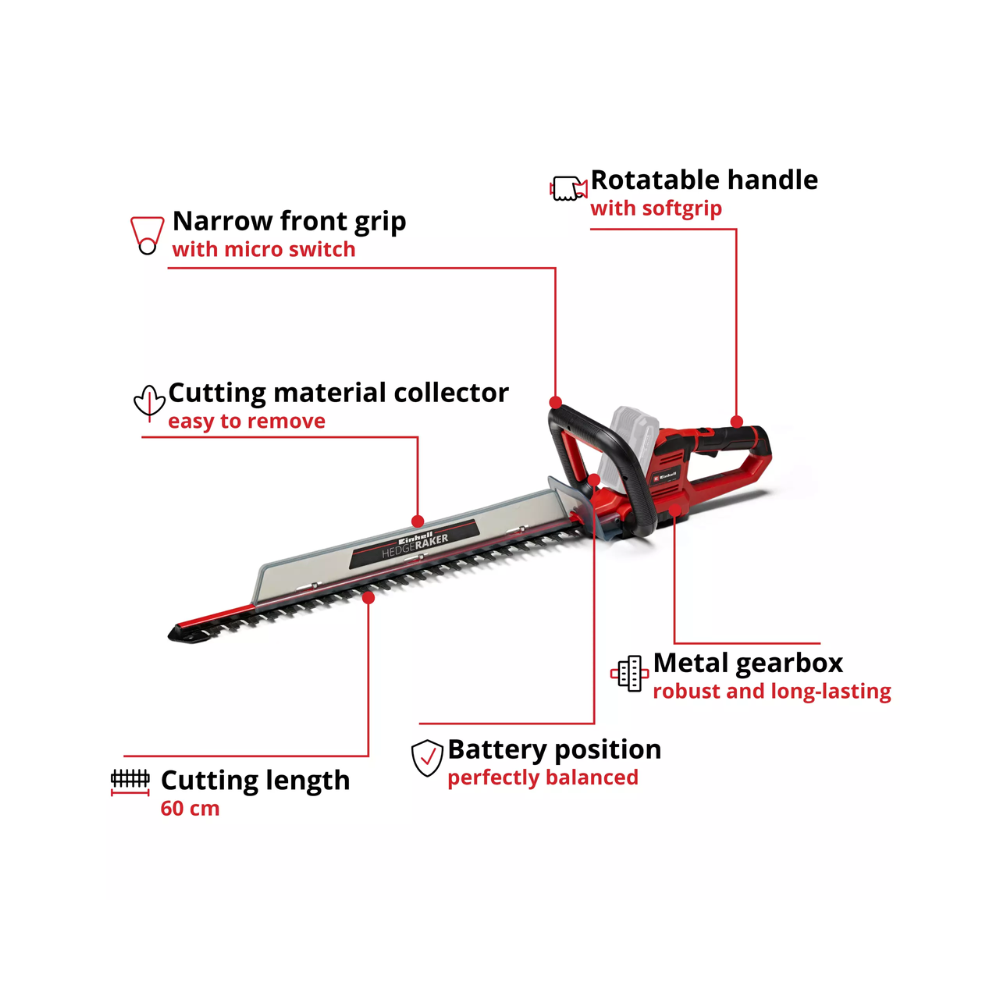 Taille-haie Einhell GE-CH 18/60 Li-Solo