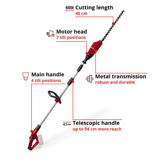 Taille-haie Einhell téléscopique GE-HH 18/45 Li T-Solo