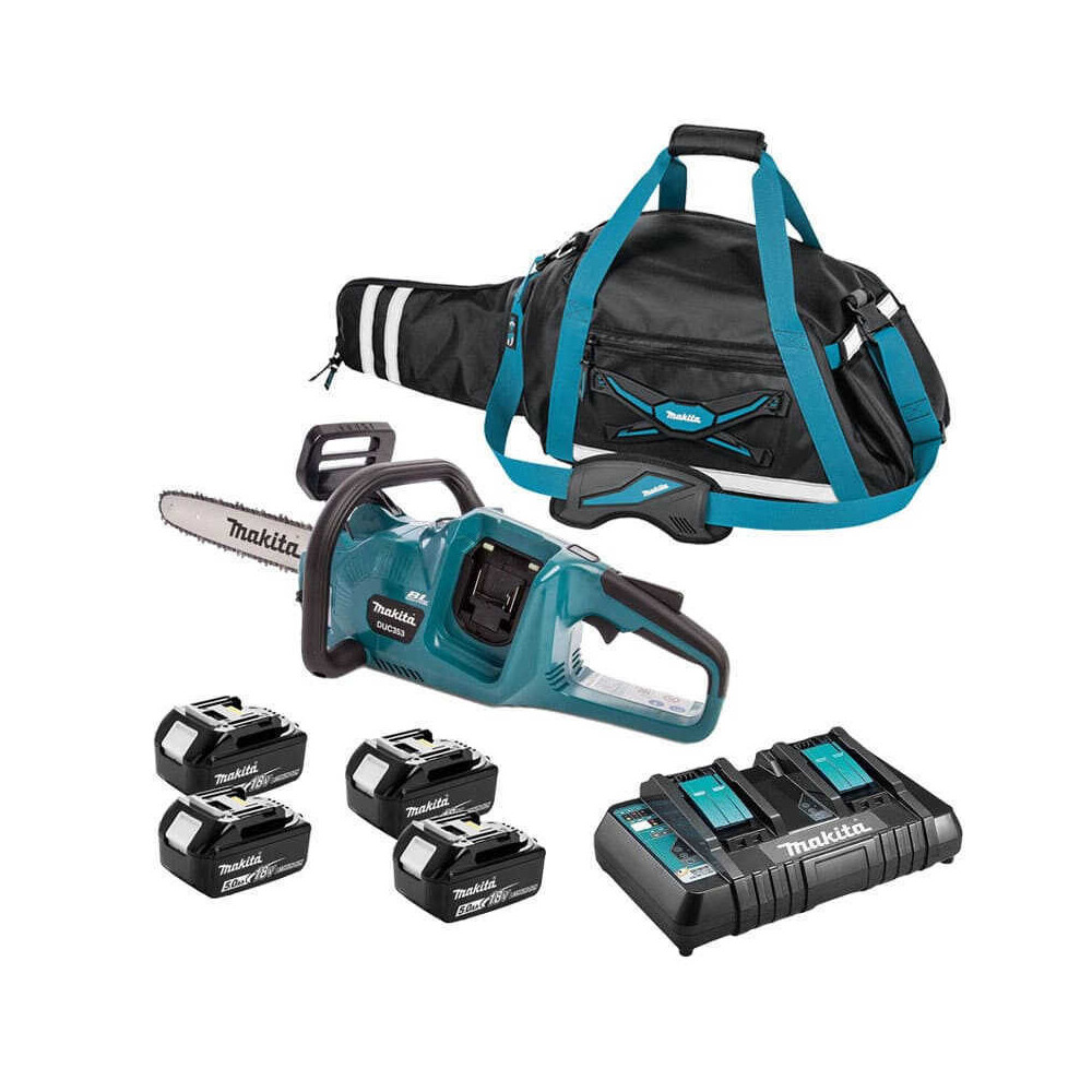 Tronçonneuse Makita DUC353PT4X 4 x 5,0 Ah sacoche