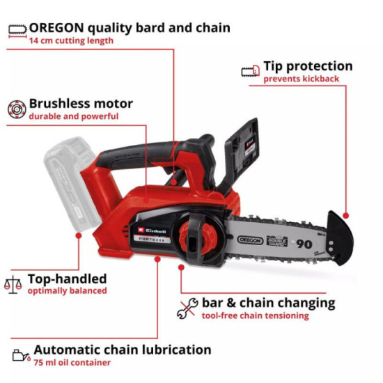 Tronçonneuse Einhell FORTEXXA 18/20 TH 18V guide 20 cm