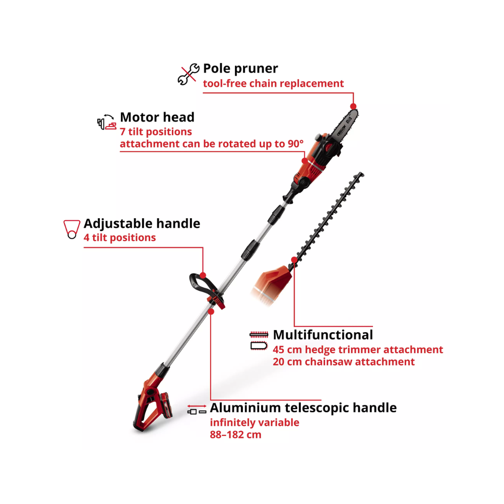 Taille-haies et tronçonneuse Einhell GE-HC 18 Li T Kit