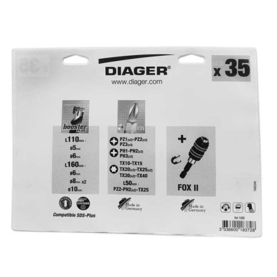 Coffret de forets SDS-Plus embout Diager 108B