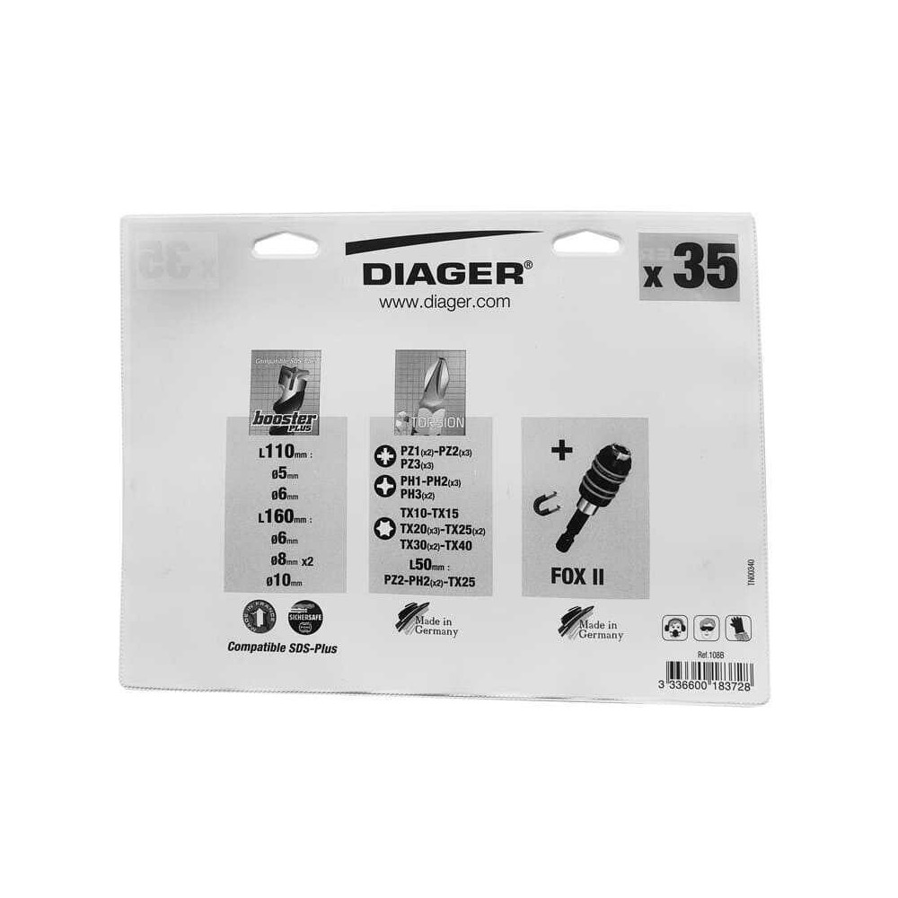 Coffret de forets SDS-Plus embout Diager 108B