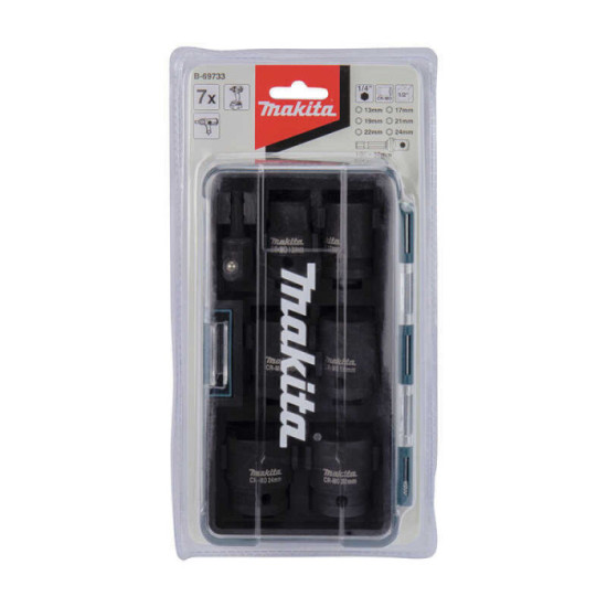 Coffret de 6 douilles pour visseuses à chocs Makita B-69733