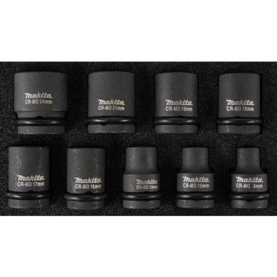 Coffret 9 douilles à chocs Makita D-41517
