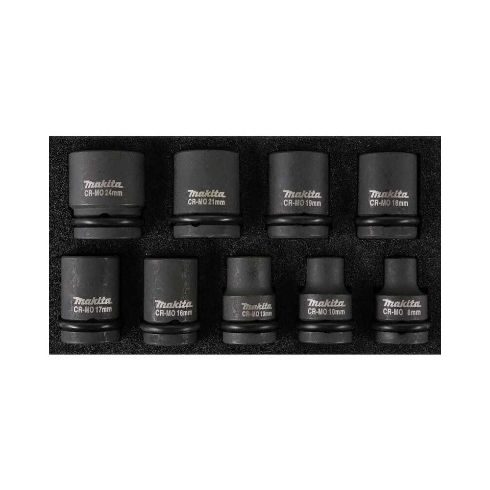 Coffret 9 douilles à chocs Makita D-41517