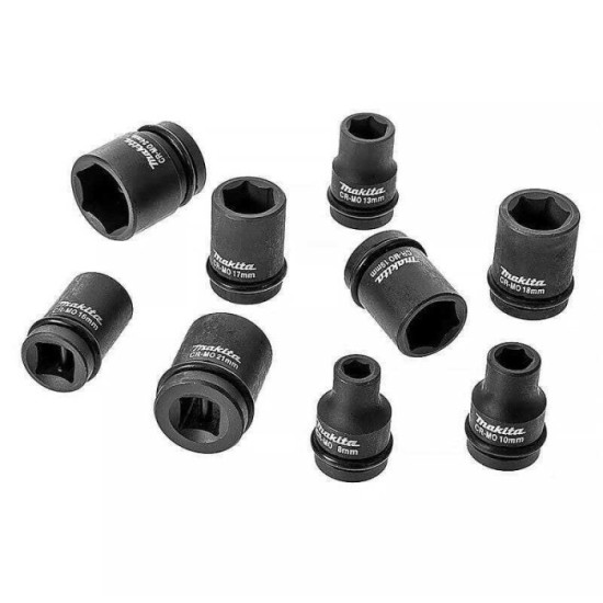 Coffret 9 douilles à chocs Makita D-41517