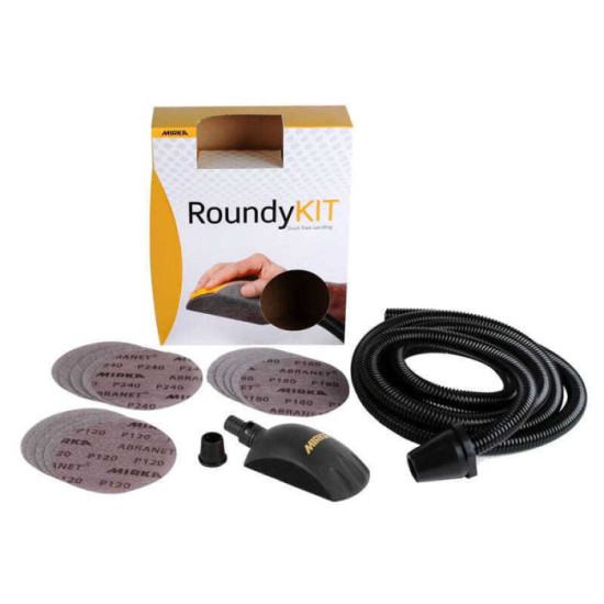 Cale manuelle Roundy 150 mm + disques Abranet Mirka KIT00ROUND