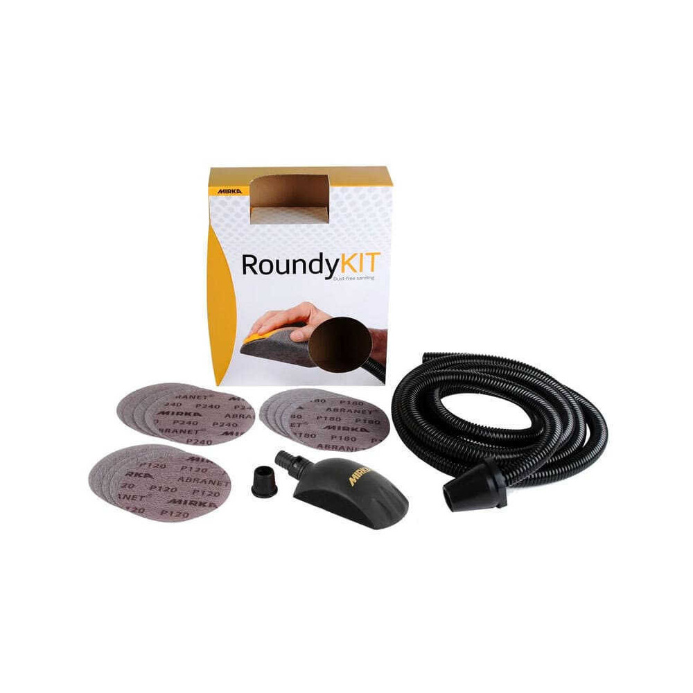 Cale manuelle Roundy 150 mm + disques Abranet Mirka KIT00ROUND