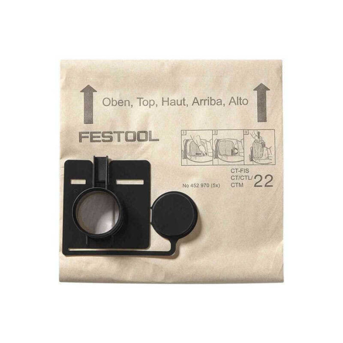 Sac filtre Festool 452970 FIS-CT 22/5 lot de 5