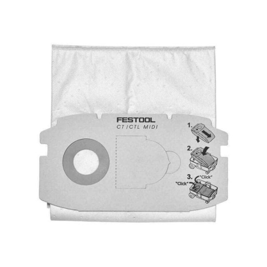 Sac filtre SELFCLEAN Festool 498411 CTL MIDI x5