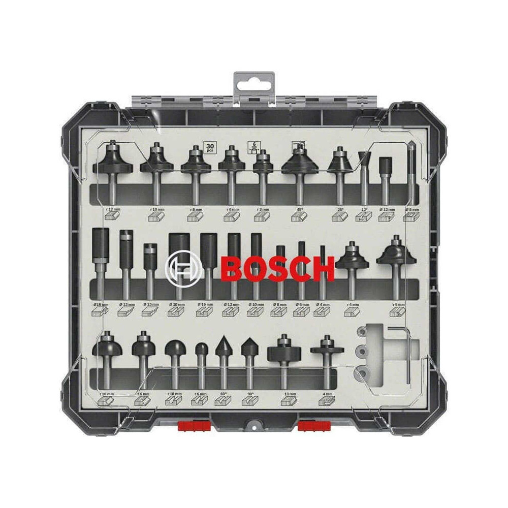 Coffret 30 fraises à défoncer 6 mm Bosch 2607017474