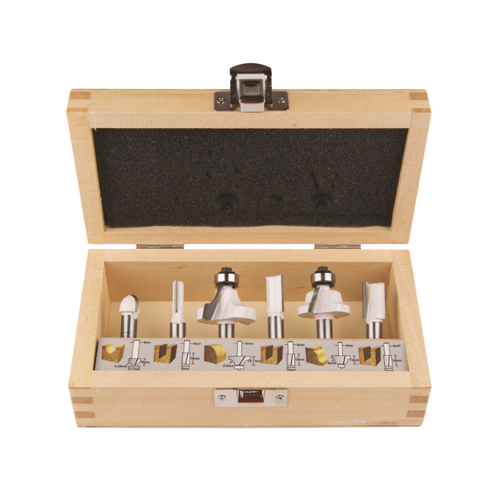 Coffret de 6 Fraises queue de 8 mm Makita D-53540