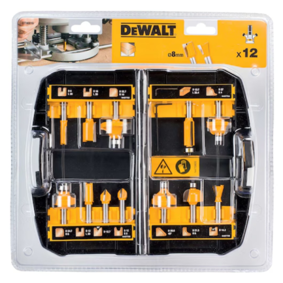 Jeu de 12 fraises tige 8 mm DeWalt DT90016-QZ